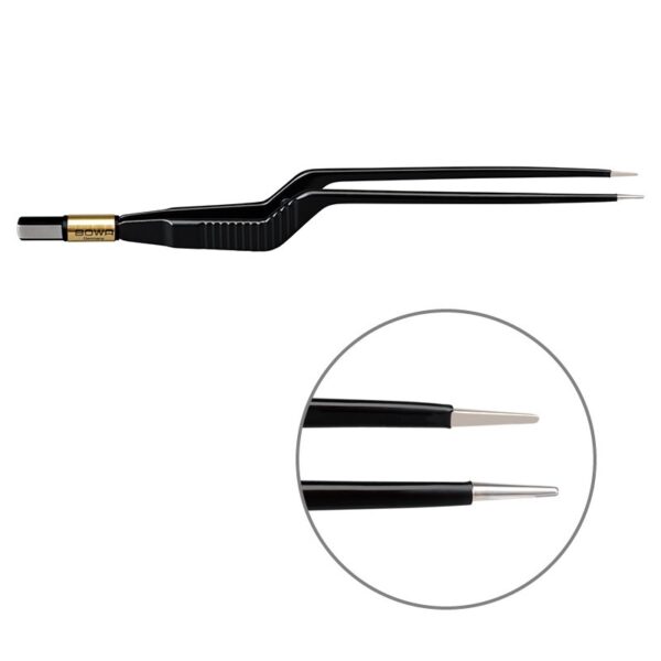 Пинцет биполярный байонетный антипригарный BOWA NON-Stick-Gold плоская рукоятка, длина 200 мм, наконечники прямые 1 мм, разъем евростандарт