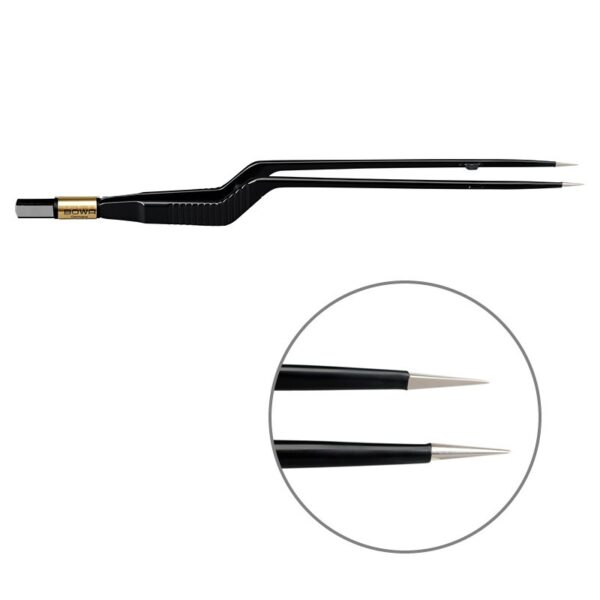 Пинцет биполярный байонетный антипригарный BOWA NON-Stick-Gold плоская рукоятка, длина 220 мм, наконечники прямые 0,3 мм, разъем евростандарт
